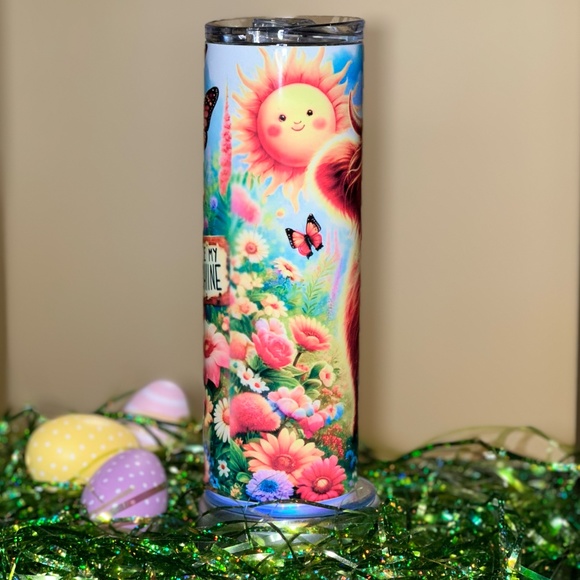 New Spring Highland cow 20 oz Insulated Tumbler - Picture 3 of 6